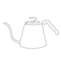 uma linha contínua. chaleira e cafeteira. arte de linha contínua ou desenho de uma linha de café quente. vetor