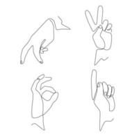 arte de linha mão e coleção de elemento de conceito de gesto arte de linha e linha contínua. ilustração vetorial vetor