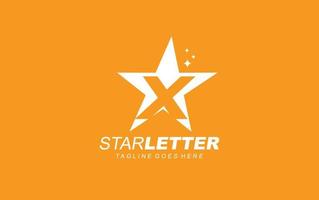 x logo star para empresa de branding. ilustração vetorial de modelo de carta para sua marca. vetor