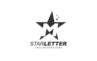 m logotipo estrela para empresa de branding. ilustração vetorial de modelo de carta para sua marca. vetor