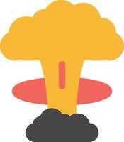 ícone plano de explosão nuclear vetor