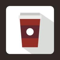 xícara de papel de ícone de café, estilo simples vetor
