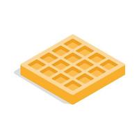 ícone de waffles, estilo 3d isométrico vetor