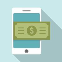 ícone de dinheiro do smartphone, estilo simples vetor