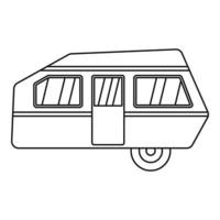 ícone de trailer de acampamento moderno, estilo de estrutura de tópicos vetor