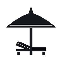 ícone de banco e guarda-chuva, estilo simples vetor