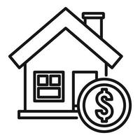 ícone de empréstimo online de compra de casa, estilo de estrutura de tópicos vetor