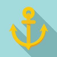 ícone de âncora de barco, estilo simples vetor