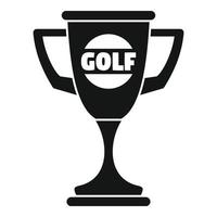 ícone da taça de ouro de golfe, estilo simples vetor