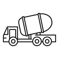 ícone de caminhão de cimento, estilo de estrutura de tópicos vetor