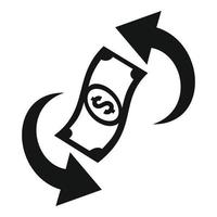 converter ícone de devolução de dinheiro, estilo simples vetor