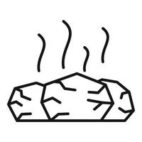 ícone de pedras de sauna quente, estilo de estrutura de tópicos vetor