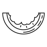 ícone de fatia de melancia comido, estilo de estrutura de tópicos vetor