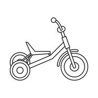 ícone de triciclo, estilo de estrutura de tópicos vetor