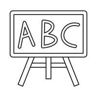 quadro-negro com o ícone de letras abc, estilo de estrutura de tópicos vetor