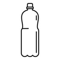 ícone de garrafa de transporte de plástico, estilo de estrutura de tópicos vetor