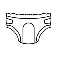 ícone de fraldas para adultos, estilo de estrutura de tópicos vetor