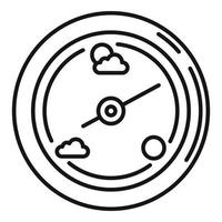 ícone do barômetro do tempo, estilo de estrutura de tópicos vetor