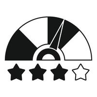 ícone de pontuação de crédito de classificação por estrelas, estilo simples vetor