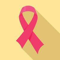 ícone de fita de câncer rosa, estilo simples vetor