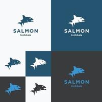 modelo de design de ícone de logotipo de salmão vetor