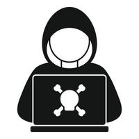 ícone de hacker criminoso, estilo simples vetor