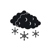 nuvens e ícone da neve, estilo simples vetor