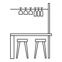 ícone de móveis de bar, estilo de estrutura de tópicos vetor