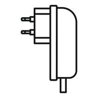 ícone do adaptador de plugue elétrico, estilo de estrutura de tópicos vetor