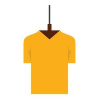 camiseta amarela no ícone de cabide, estilo simples vetor