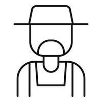ícone do homem agricultor, estilo de estrutura de tópicos vetor