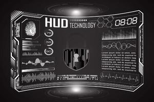 fundo de tela de tecnologia hud moderna vetor