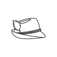 ícone de chapéu tirol oktoberfest, estilo de estrutura de tópicos vetor