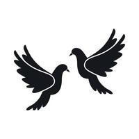 ícone de pombas de casamento, estilo simples vetor