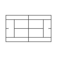 ícone de quadra de tênis, estilo de estrutura de tópicos vetor