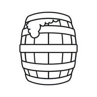barril de ícone de cerveja, estilo de estrutura de tópicos vetor