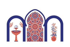 cartazes de arquitetura abstrata simples geométrica. geométrico abstrato contemporâneo marroquino. vetor