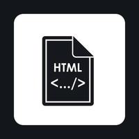 ícone de arquivo html, estilo simples vetor