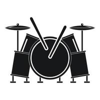 ícone de bateria musical, estilo simples vetor