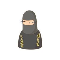 mulheres muçulmanas usando ícone hijab, estilo cartoon vetor