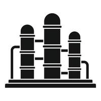 ícone de reserva de refinaria de petróleo, estilo simples vetor