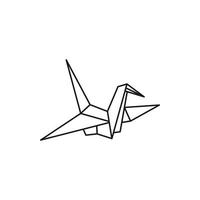 ícone de pomba de origami, estilo de estrutura de tópicos vetor