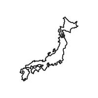 ícone do mapa do japão, estilo de estrutura de tópicos vetor