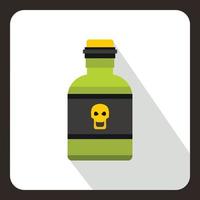 ícone de garrafa de veneno, estilo simples vetor