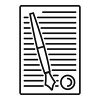 ícone de papel de legislação, estilo de estrutura de tópicos vetor