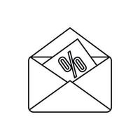 Abra o envelope com o ícone do cartão de desconto vetor