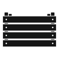 ícone de caixa de madeira de armazenamento, estilo simples vetor