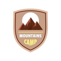 logotipo do acampamento de montanhas, estilo simples vetor