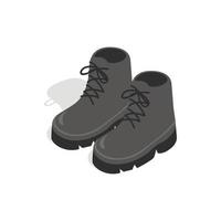 ícone de botas pretas em estilo 3d isométrico vetor