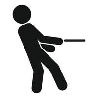 ícone do jogo cabo de guerra, estilo simples vetor